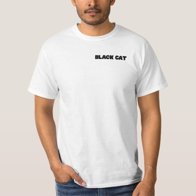 Black Cat – Selectively Friendly & Proud Funny Tee (Framsida)