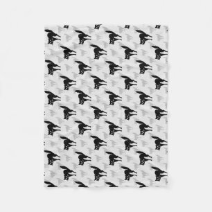 Black Cat Shadow Silhouette Mönster Design Fleecefilt