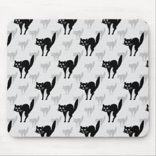 Black Cat Shadow Silhouette Mönster Design Musmatta