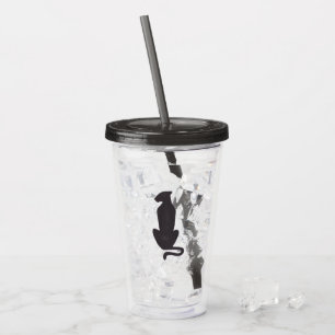 Black Cat Silhouette akrylic tumbler Take Away Mugg