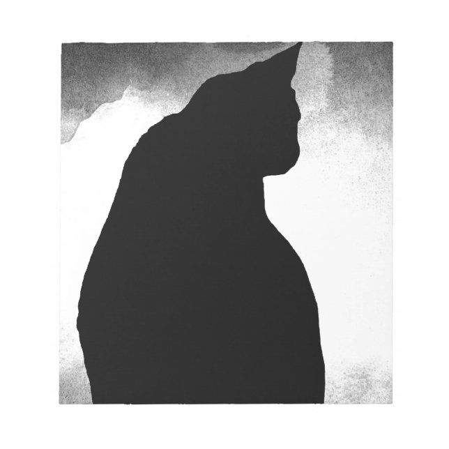 Black Cat Silhouette Anteckningsblock (Framsida)