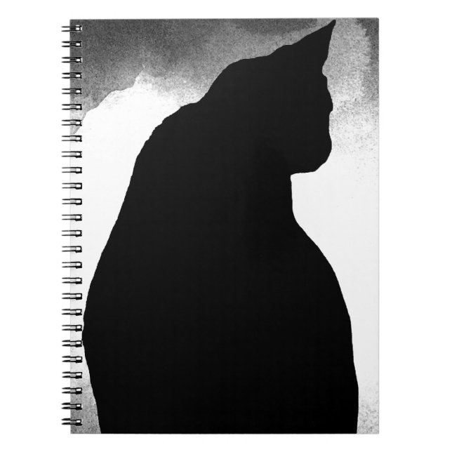 Black Cat Silhouette Anteckningsbok (Framsidan)