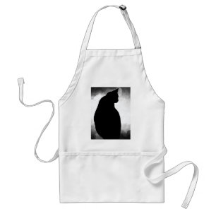 Black Cat Silhouette Apron Förkläde