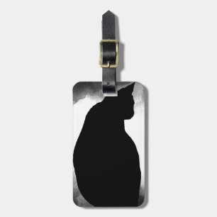 Black Cat Silhouette Bagagebricka