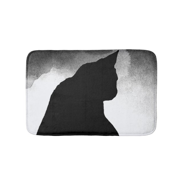 Black Cat Silhouette Bath Mat Badrumsmatta (Framsidan)