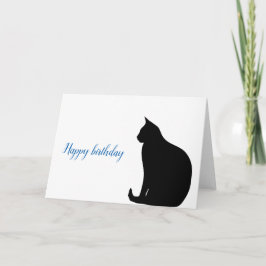 Black Cat Silhouette Birthday Kort