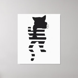 Black Cat Silhouette Canvastryck