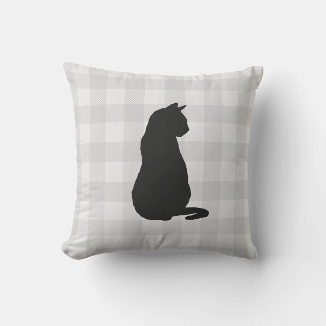 Black Cat Silhouette Halloween Fall Dekorativ kudd Kudde (Framsida)