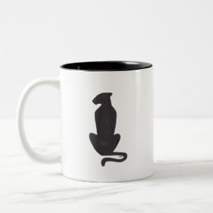 Black Cat Silhouette-kaffe med två ton mugg