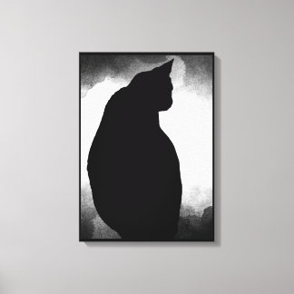 Black Cat Silhouette-Kanvastryck 15 x 21 anpassar  Canvastryck
