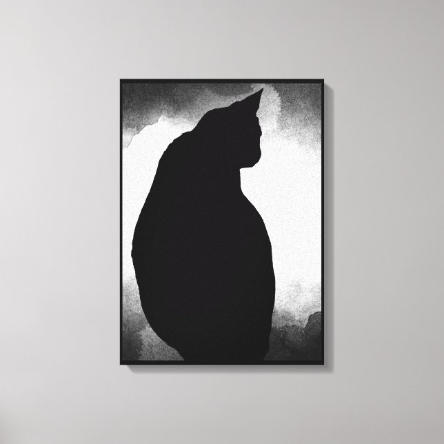 Black Cat Silhouette-Kanvastryck 15 x 21 anpassar  Canvastryck (Framsida)