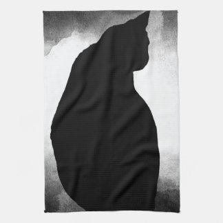 Black Cat Silhouette Kitchen Towel Kökshandduk