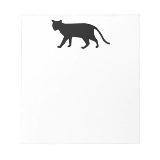 Black Cat Silhouette Kitten Purr Meow Simple Art Anteckningsblock