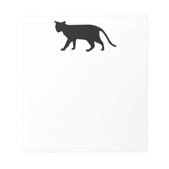 Black Cat Silhouette Kitten Purr Meow Simple Art Anteckningsblock (Framsida)