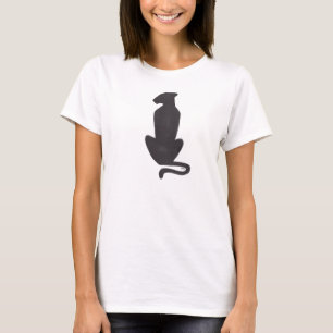 Black Cat Silhouette-kvinnor vit T-shirt