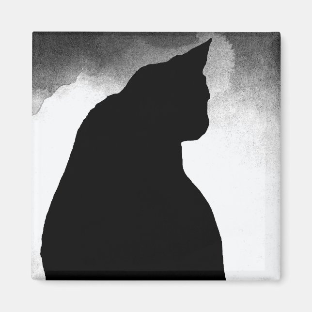 Black Cat Silhouette Magnet (Framsidan)