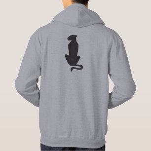 Black Cat Silhouette manar grått -hovad tröja Hoodie
