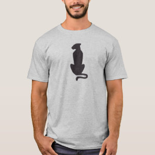 Black Cat Silhouette manar grått T-shirt
