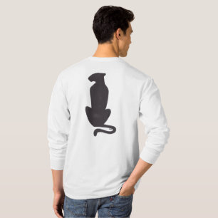 Black Cat Silhouette manar vit långärmad shirt T