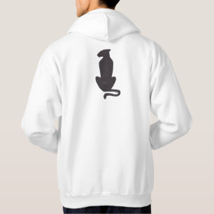 Black Cat Silhouette manar, vit svettskjorta Hoodie