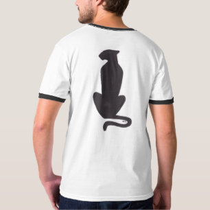 Black Cat Silhouette manar white ringer T-shirt ba