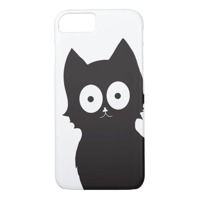 Black Cat Silhouette på vit bakgrund Case-Mate iPhone Skal (Baksida)