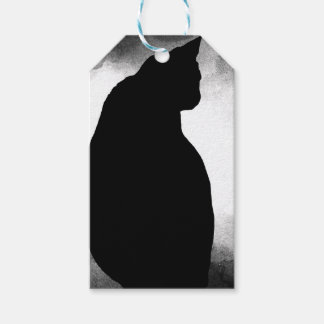 Black Cat Silhouette Presentetikett