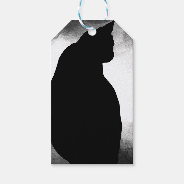 Black Cat Silhouette Presentetikett (Framsidan)
