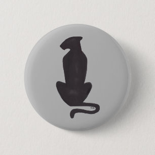 Black Cat Silhouette round-knapp Knapp