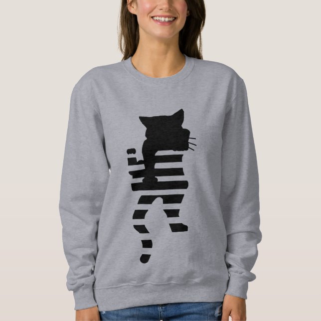 Black Cat Silhouette T Shirt (Framsida)