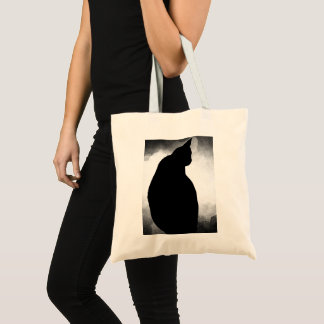 Black Cat Silhouette Tote Bag Tygkasse