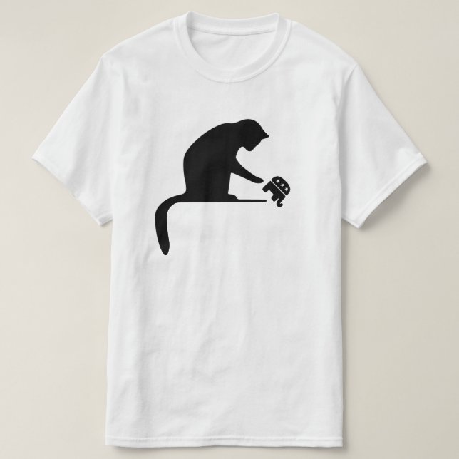 Black Cat Silhouette Trump Elephant 2024 Val T Shirt (Design framsida)