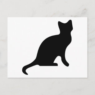 Black Cat Silhouette Vykort