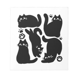 Black Cat Silhouettes - Utformning av Kattdjuret C Anteckningsblock