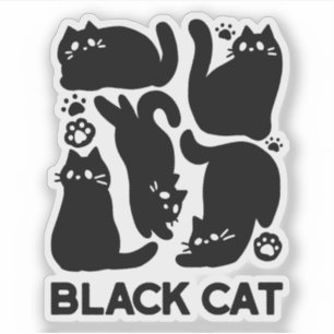 Black Cat Silhouettes - Utformning av Kattdjuret C Klistermärken