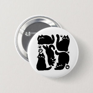 Black Cat Silhouettes - Utformning av Kattdjuret C Knapp