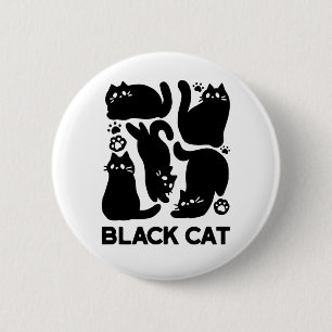 Black Cat Silhouettes - Utformning av Kattdjuret C Knapp