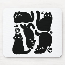 Black Cat Silhouettes - Utformning av Kattdjuret C Musmatta