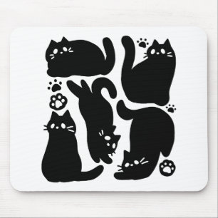 Black Cat Silhouettes - Utformning av Kattdjuret C Musmatta