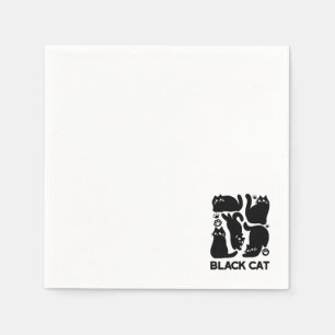 Black Cat Silhouettes - Utformning av Kattdjuret C Pappersservett