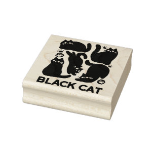 Black Cat Silhouettes - Utformning av Kattdjuret C Stämpel