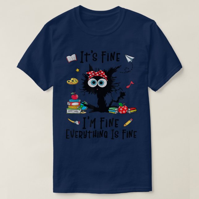 Black Cat sin Bra Im Bra Allt är Bra Teac T Shirt (Design framsida)