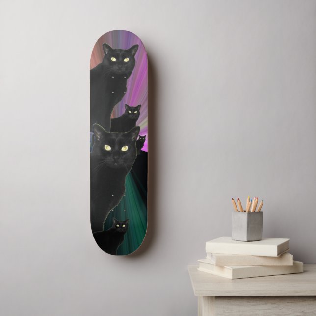 Black Cat Skateboard (Väggkonst)