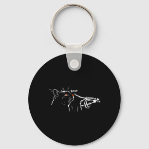 Black Cat Skeleton Hand Boop Halloween Pet Women G Nyckelring