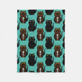 Black Cat Skull Fleecefilt