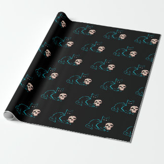 Black Cat & Skull Halloween Presentpapper