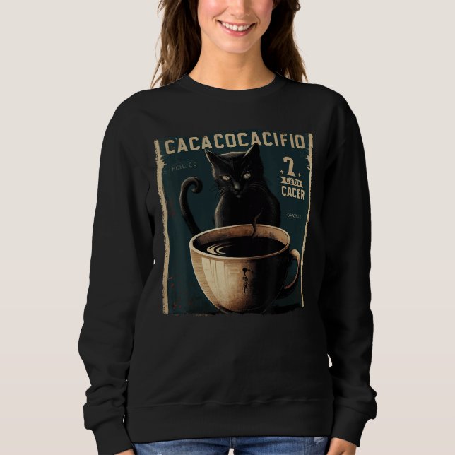 Black Cat Soccer Coffee T Shirt (Framsida)