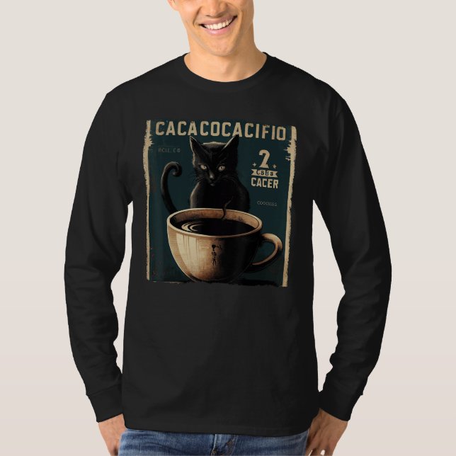 Black Cat Soccer Coffee T Shirt (Framsida)