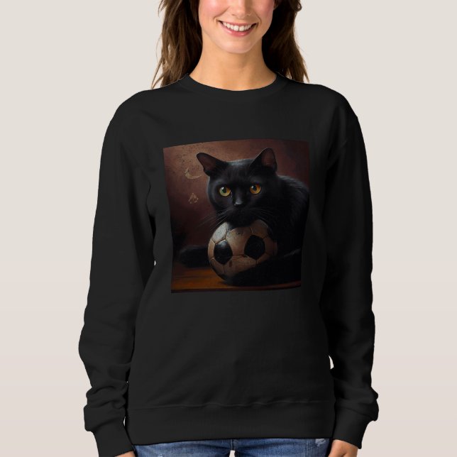 Black Cat Soccer Taco T Shirt (Framsida)