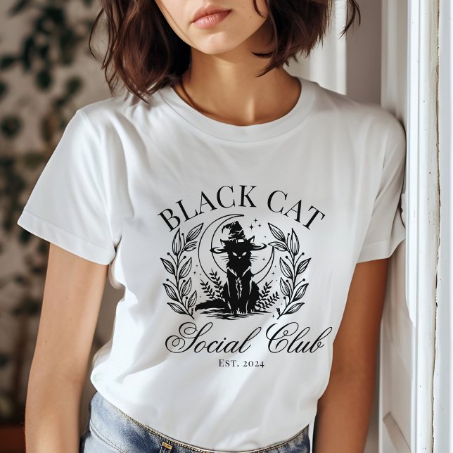 Black Cat Social Klubb Halloween T Shirt (Skapare uppladdad)
